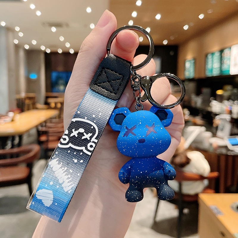 Móc Khóa Gấu Bearbrick Tắc Kè Hoa Đáng Yêu, Móc Khóa Treo Balo phong cách trẻ trung hot trend Tik Tok