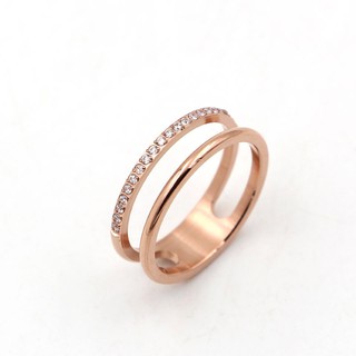 Nhẫn Titan đính đá N270 (màu đồng) - Winz.vn