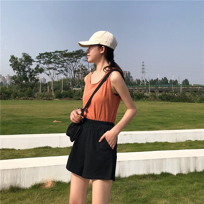 Quần short ống rộng lưng cao Size S-4XL