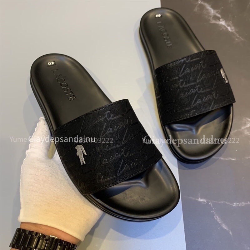 Dép da quai ngang lịch lãm phong cách thời trang da sịn Dép nam quai ngang hàng xuất khẩu kiểu dáng thanh lịch