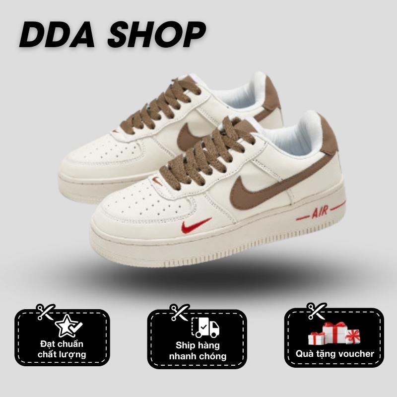 Giày Thể Thao AF1 Vệt Nâu, Giày Sneakers Air Force 1 Low Premium White Brown