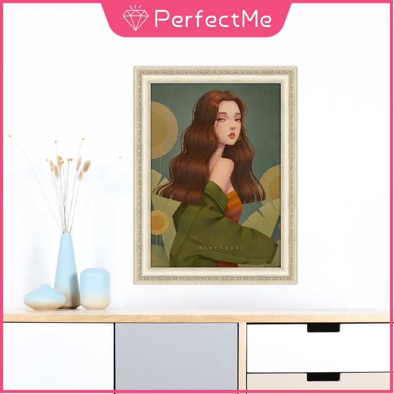 Bộ tranh đính đá 5D họa tiết cô gái độc đáo kích thước 30x40cm diy dùng để trang trí