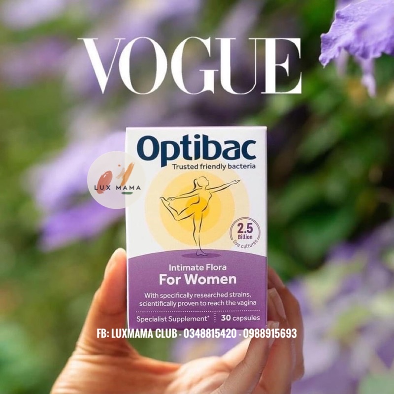 [Mẫu mới] Men vi sinh Optibac tím phòng ngừa phụ khoa vùng kín cho phụ nữ và mẹ bầu Optibac Probiotics For Women