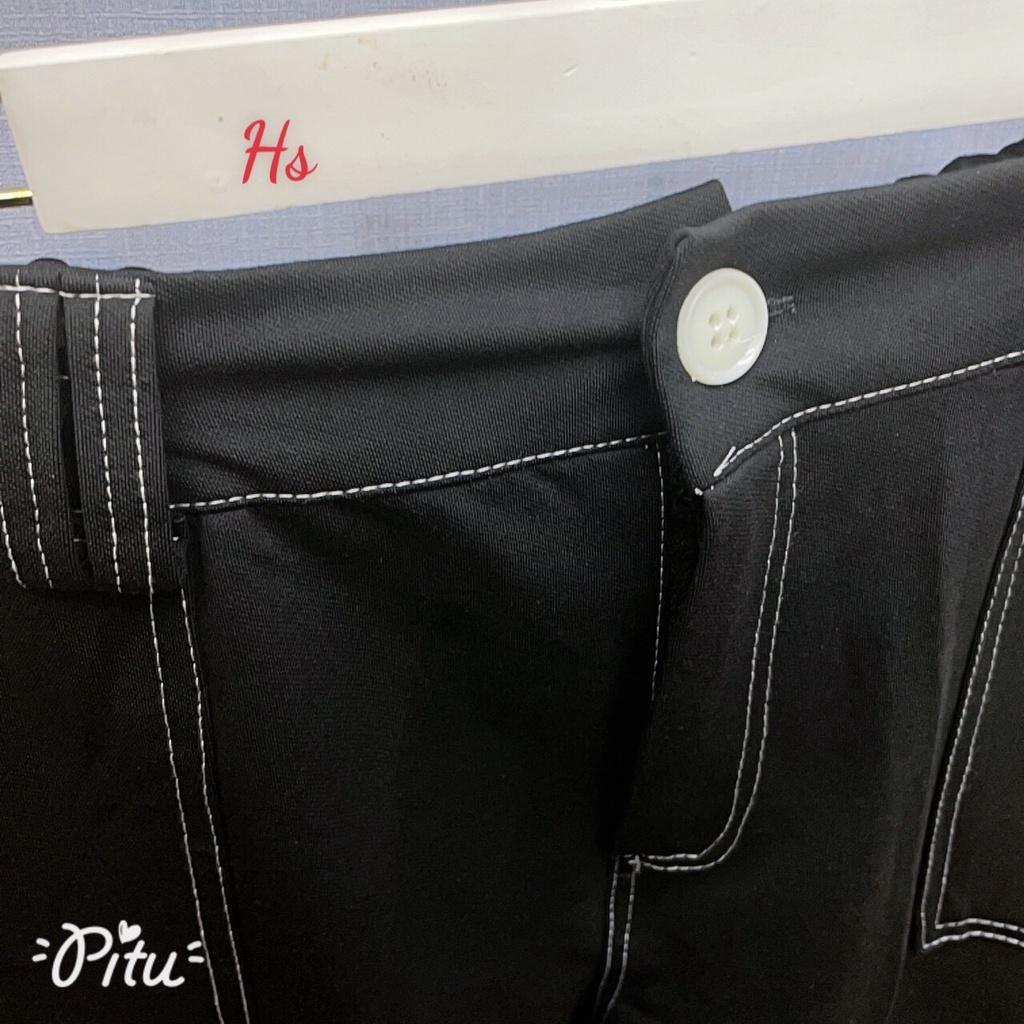 Quần Suông Dài 4 Túi Viền Chỉ Trắng Chất Liệu Da Cá Tàu Loại Dày Mã 0631 STORE TT 1995