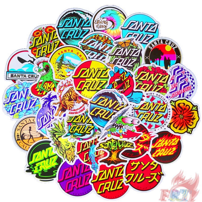❉ Sticker Dán Ván Trượt Stussy &amp; Santa Cruz &amp; V.A.N.S ❉ Bộ 150 Miếng Dán Chống Thấm Nước Dùng Trang Trí Thủ Công