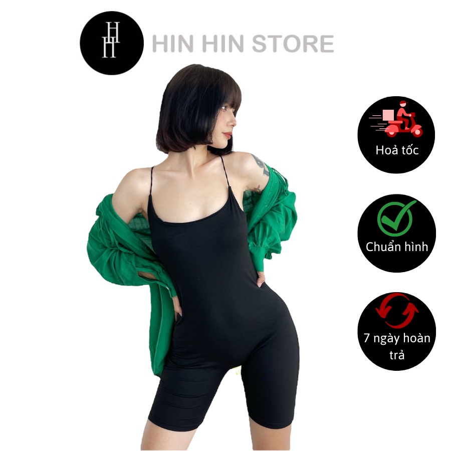 Jumpsuit đen ngắn ôm body HS130 Hỉn Hỉn Store