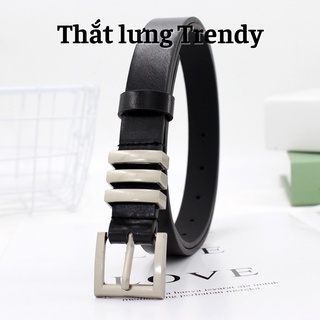 Thắt lưng nam bản nhỏ thời trang Hàn Quốc 3 sọc TLN017 - Dây lưng nam cá tính 3 gạch - Thắt lưng Trendy