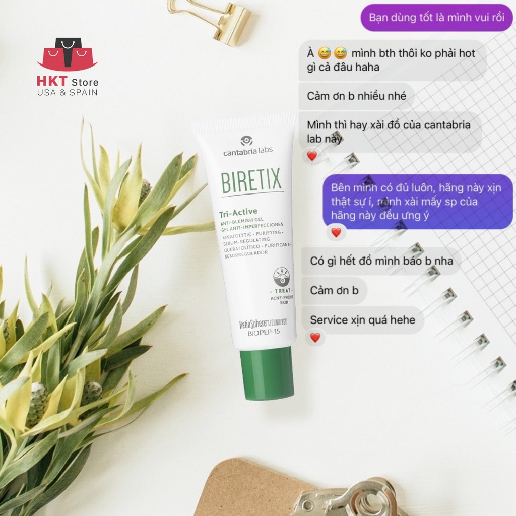 Tri-Active Gel BIRETIX - Gel ngăn ngừa và khắc phục các vết và đốm mụn