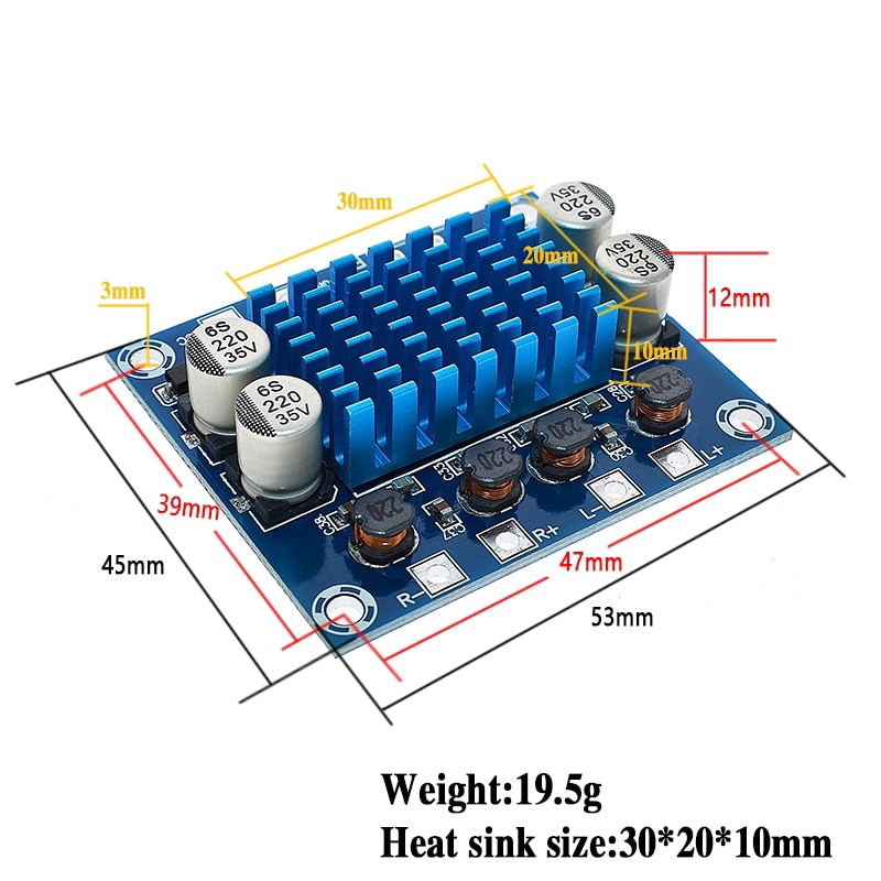 Bảng Mạch Khuếch Đại Âm Thanh Nổi Kỹ Thuật Số Tpa3110 Xh-A232 30W + 30W 2.0 DC 8-26V 3A