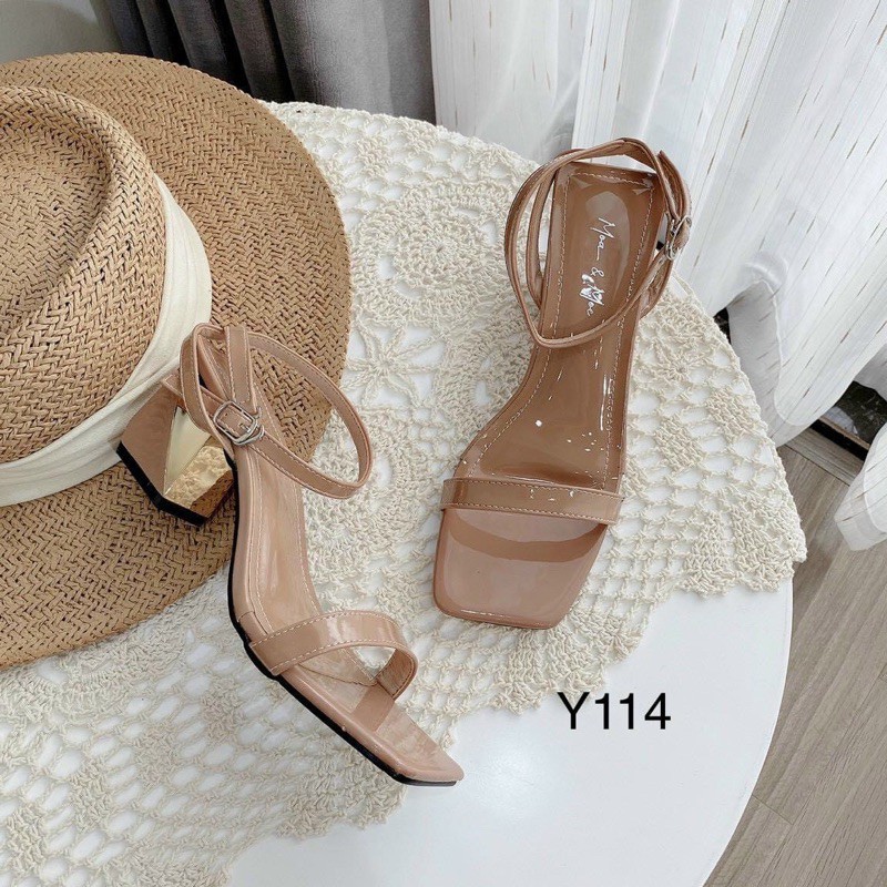 (E18) Sandal da bóng Gót Vạt Kim loại