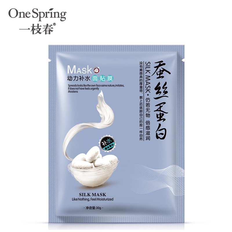 Mặt nạ giấy dưỡng trắng dưỡng da thâm mụn One Spring chiết xuất tơ tằm siêu dưỡng chất