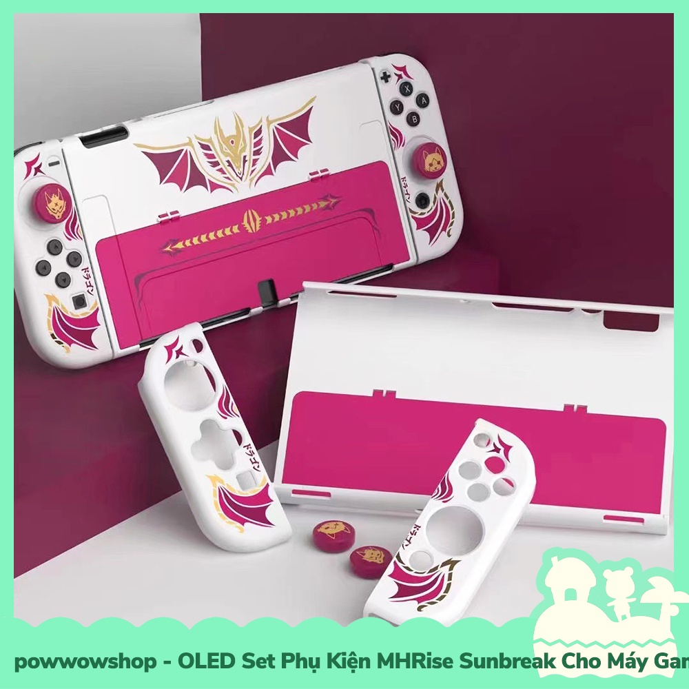 [Sẵn VN - Hỏa Tốc] OLED Set Bộ Phụ Kiện Case Ốp, Hộp Băng, Túi Máy Game Cho Nintendo Switch Monster Hunter Rise Sunbreak