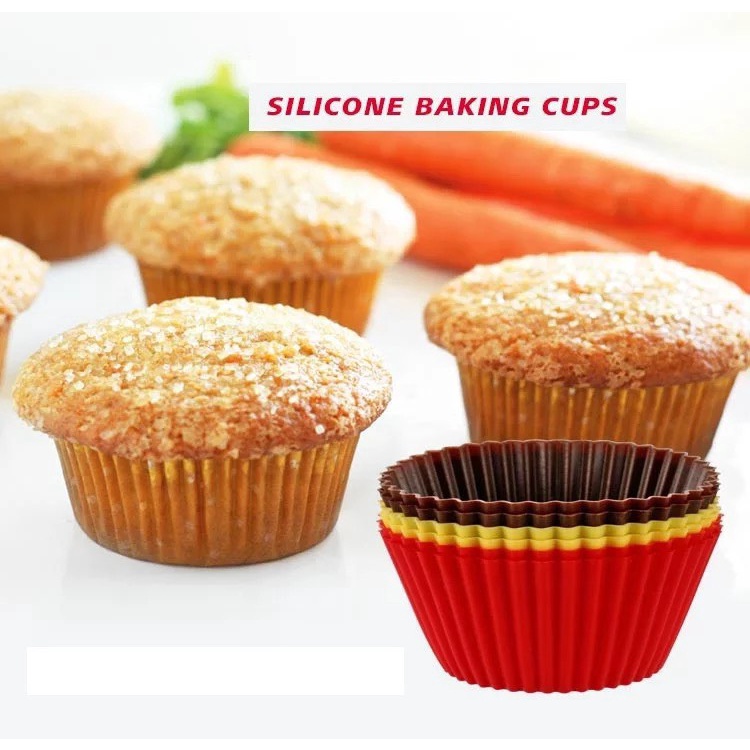 Khuôn Làm Bánh Bằng Silicon Đường Kính 7cm Có Thể Tái Sử Dụng Với Màu Sắc Ngẫu Nhiên