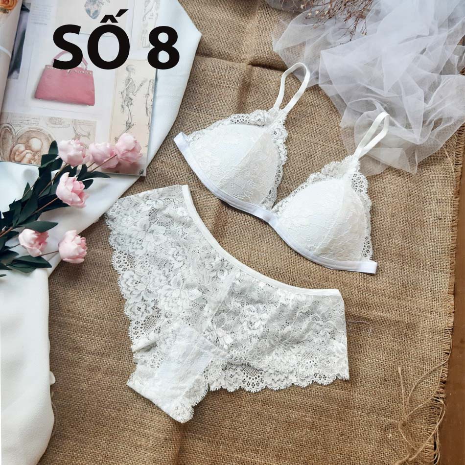 [RẺ NHẤT SHOPEE] Bộ đồ lót ren không gọng có mút nữ bralette trắng siêu xinh | BigBuy360 - bigbuy360.vn