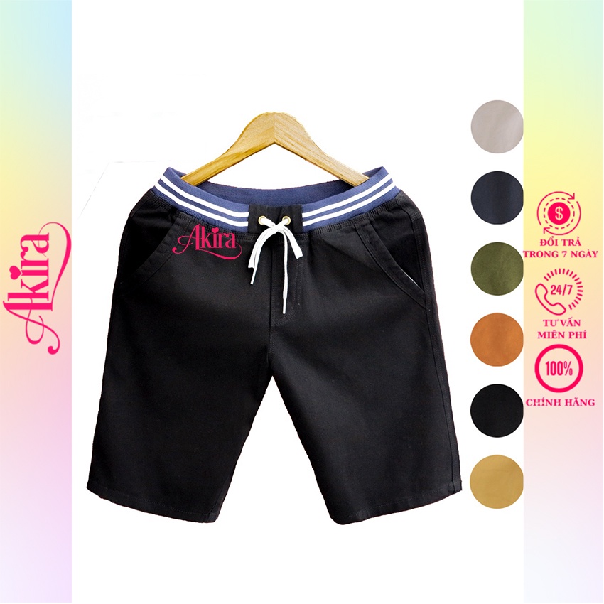 Quần short kaki nam lưng thun Thái chất co giãn vải đẹp, đường may tỉ mỉ bền màu form chuẩn Akira