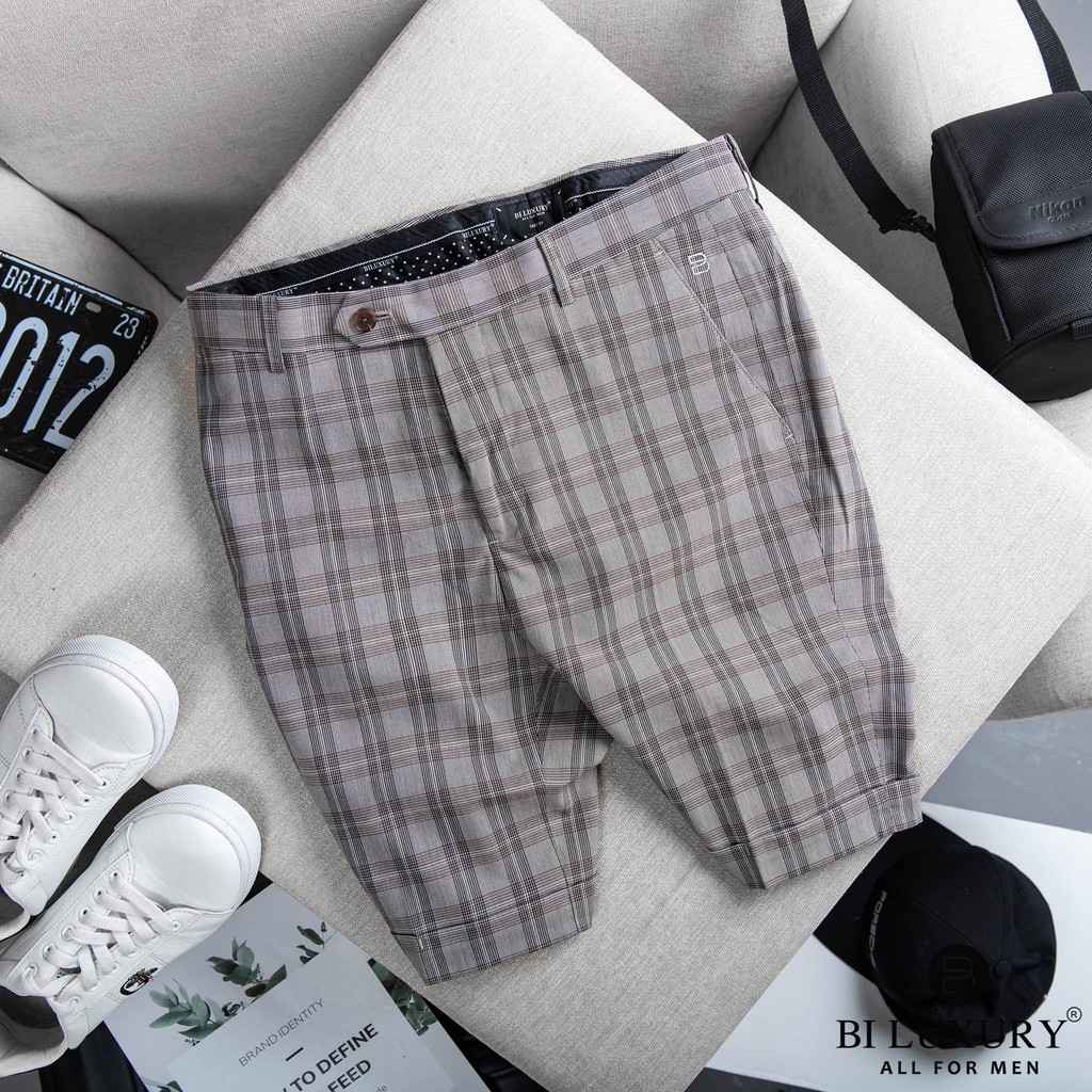 Quần đùi nam kaki Biluxury QNVC024NAU vải ngố lửng cao cấp kiểu dáng thanh lịch chuẩn form | BigBuy360 - bigbuy360.vn