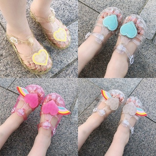 Bobora Tình Yêu Pha Lê Bé Gái Dép Mùa Hè Chống Thấm Nước Rỗng Thạch Giày Đế Mềm Giữa Trẻ Em Giày Đi Biển Cho Bé