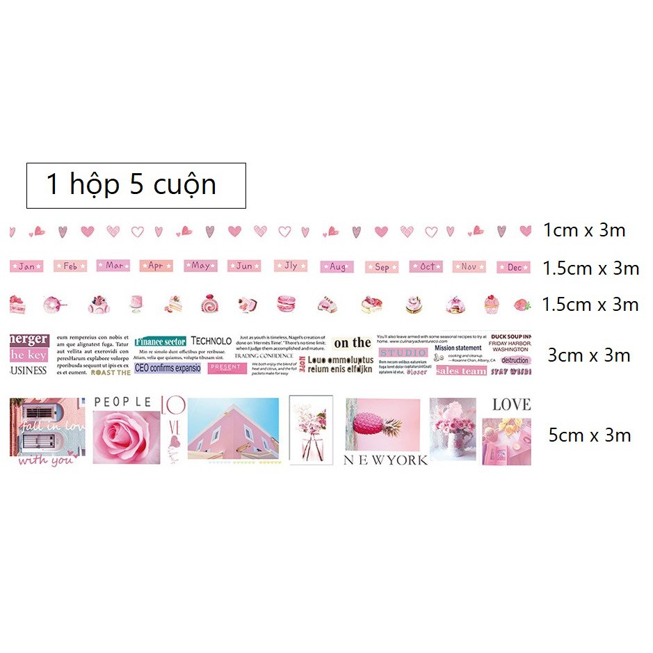 Set băng dính washi tape photography WST223