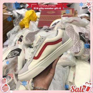 Giầy vans style sữa sọc đỏ 1:1 ( full box + free ship )