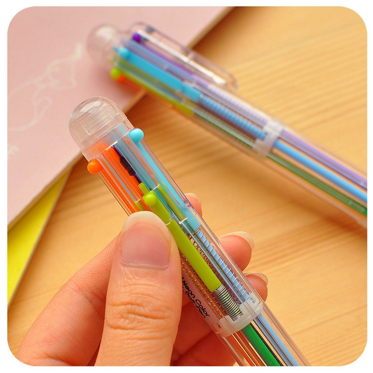 Bút bi bấm đa năng 6 màu sắc tùy chọn