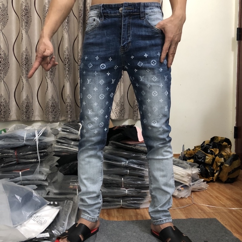 Quần Biker Lv mài màu mới 2021 cực chất - Quần jean bò nam ống côn | BigBuy360 - bigbuy360.vn