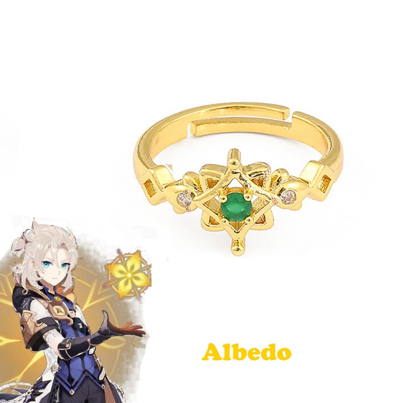 Nhẫn Thép Không Gỉ Hình Anime Genshin Impact