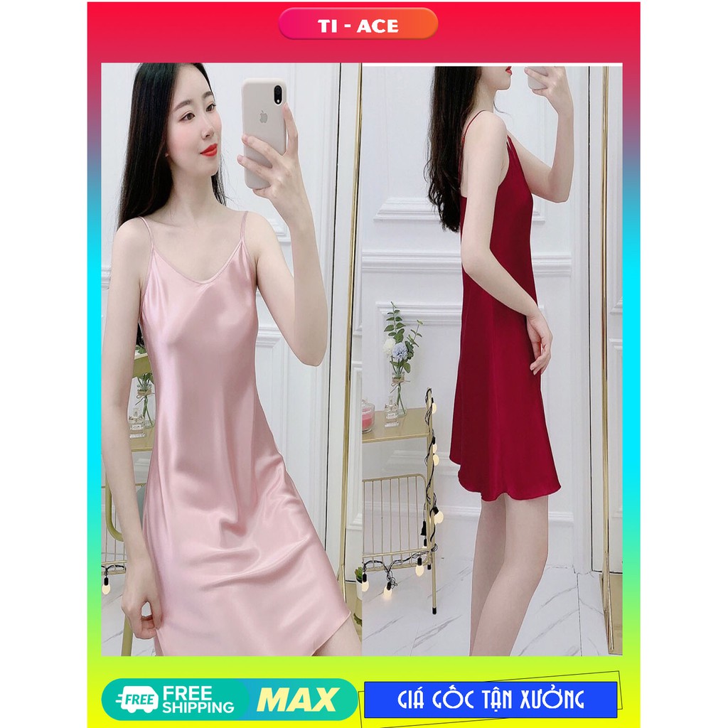 ĐẦM NGỦ 2 DÂY LỤA SATIN-VÁY NGỦ 2 DÂY💕𝑭𝑹𝑬𝑬𝑺𝑯𝑰𝑷💕[Giá gốc tận xưởng]