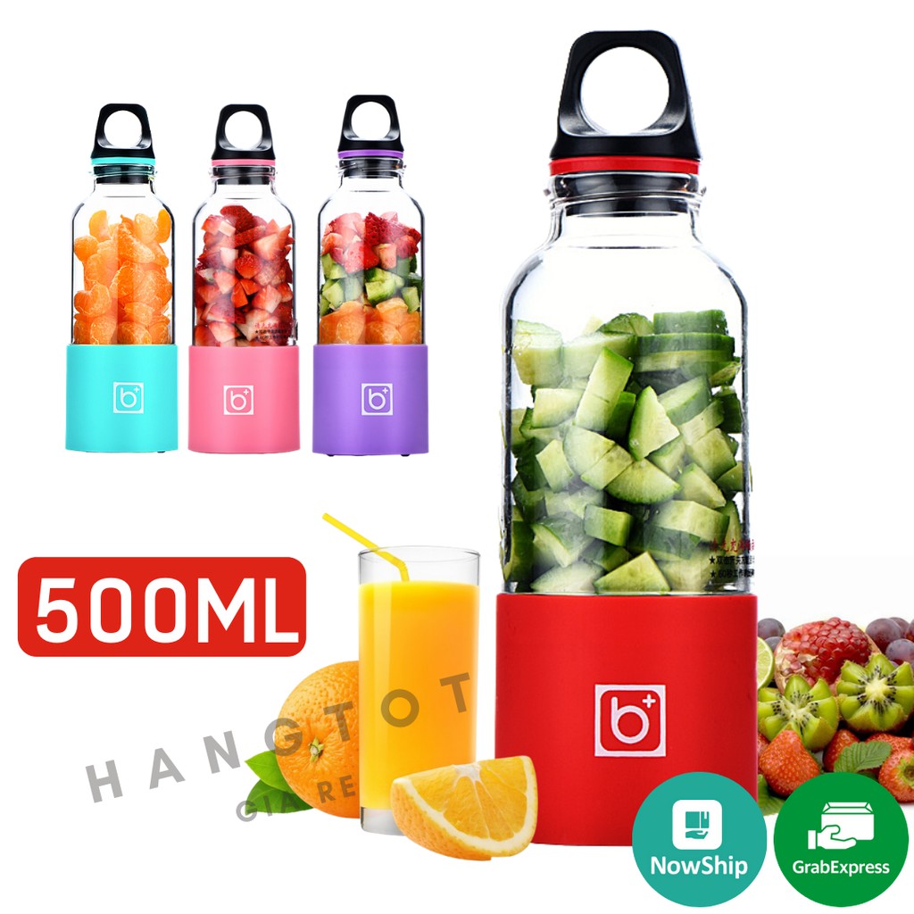 Máy Xay Sinh Tố Cầm Tay BINGO Juice Cup 500ML, 4 Lưỡi Sử Dụng Pin Sạc 2600mAh - Máy Xay Thịt Cầm Tay Cổng Sạc USB