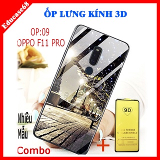 COMBO ốp lưng KÍNH 3D OPPO F11 PRO SANG TRỌNG, TRẺ TRUNG (TẶNG KÈM 1 kính cường lực full màn hình )  Educase68