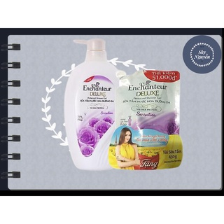 SỮA TẮM ENCHANTEUR 900G SENSATION TẶNG KÈM TÚI 450G.
