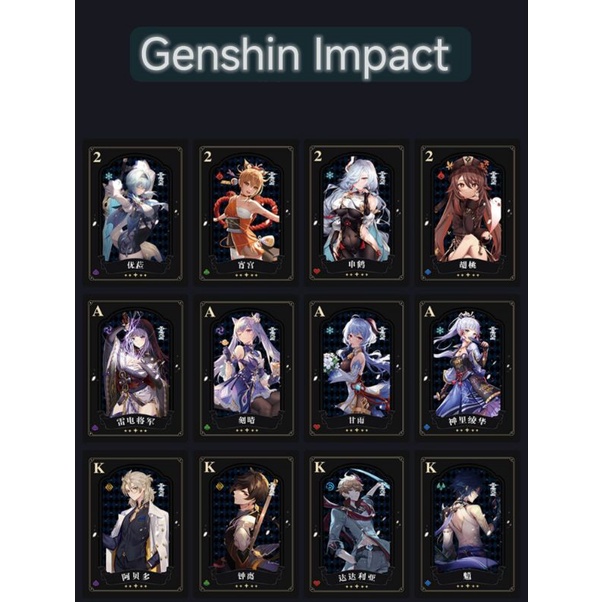 Bộ bài tây in hình Genshin Impact