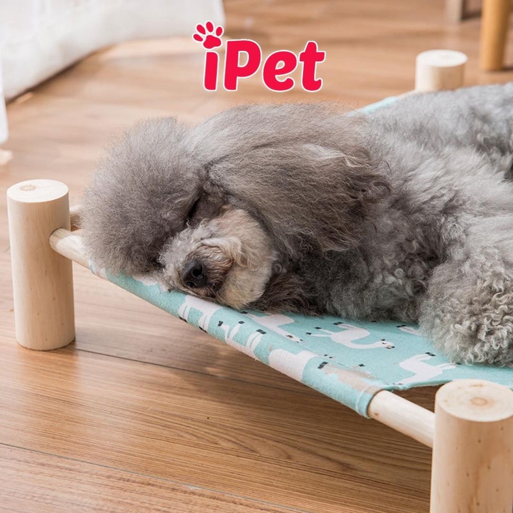 Giường võng gỗ cho thú cưng chó mèo phong cách Nhật Bản dễ thương - iPet Shop