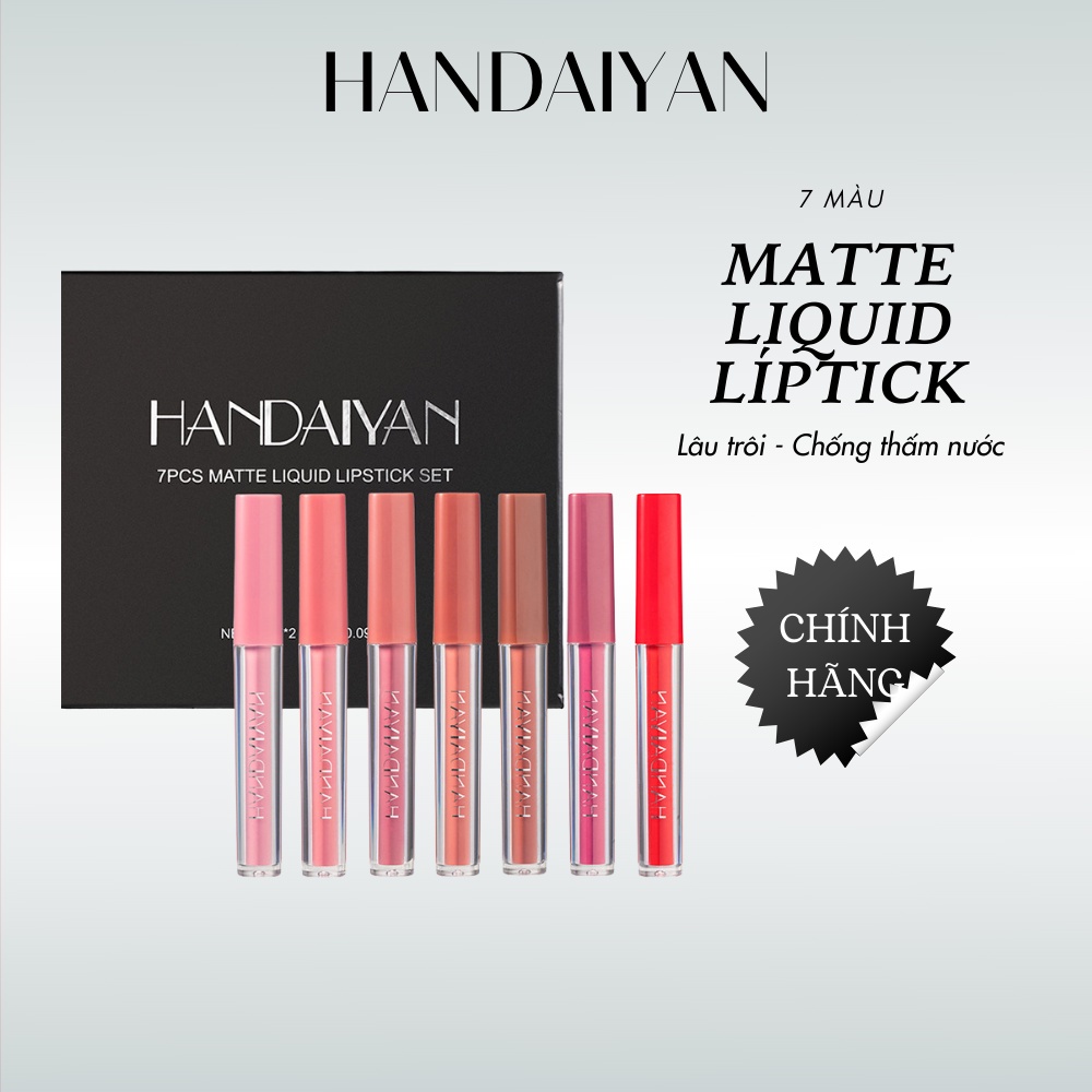 Bộ 7 Thỏi Son Kem Lì HANDAIYAN MATTE LIQUID LIPSTICK SET Thời Thượng Bền Màu Nội Địa Trung B10