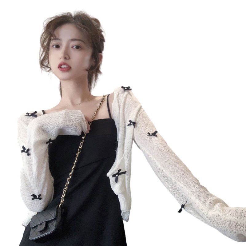 Áo Khoác Cardigan Dệt Kim Mỏng Tay Dài Màu Sắc Ngọt Ngào Thời Trang Mùa Hè Cho Nữ