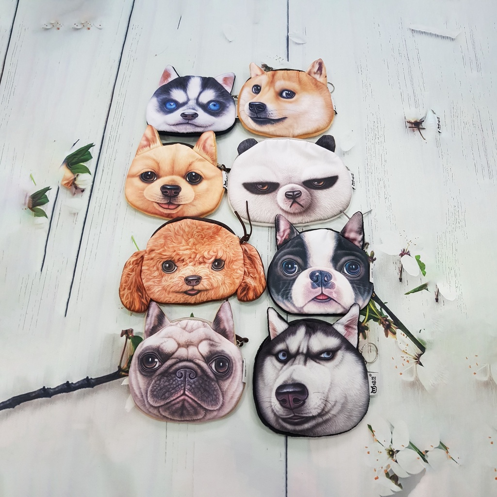 ví vải hình chó mèo động vật