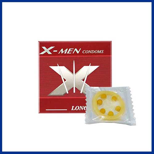 Bao cao su Xmen 6 Bi ⚡FREESHIP, CHE TÊN SẢN PHẨM⚡ Đầu 6 bi lớn, bi và gai nhỏ toàn thân (Hộp 01 bao).