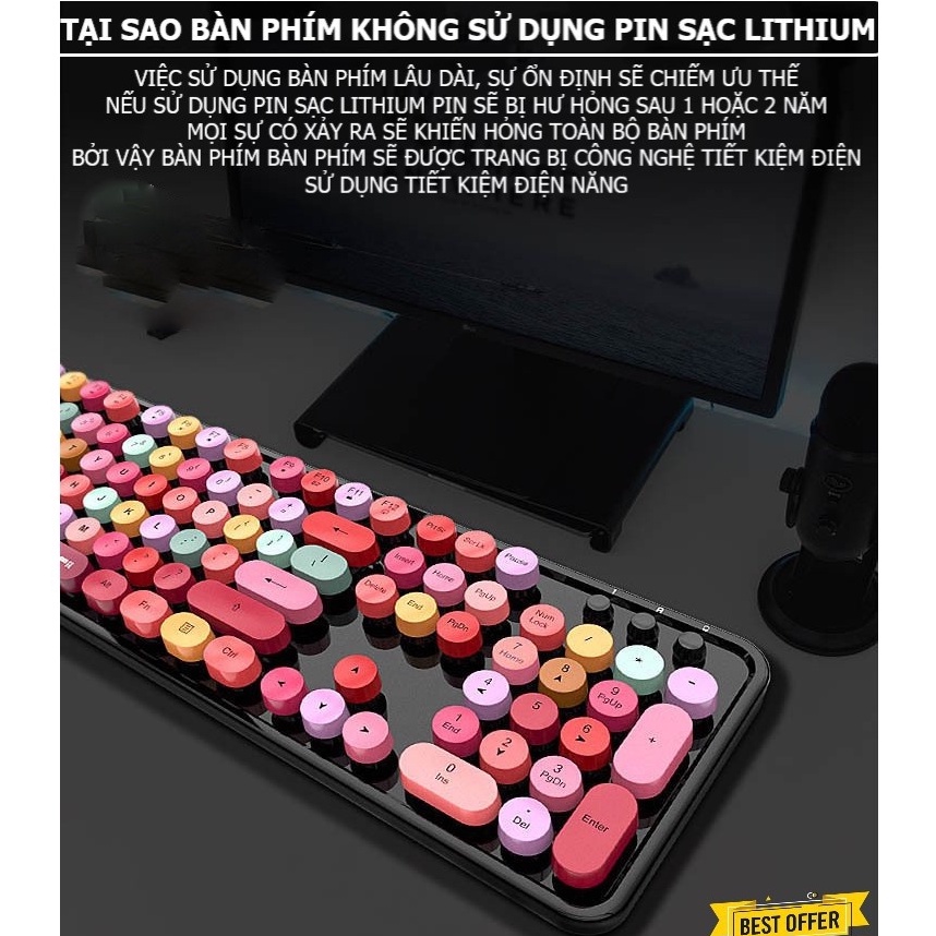 Combo bàn phím và chuột không dây MoFii Sweet - MOFii N720 Dùg cho Máy tính bàn, Laptop, Tivi, Điện thoại