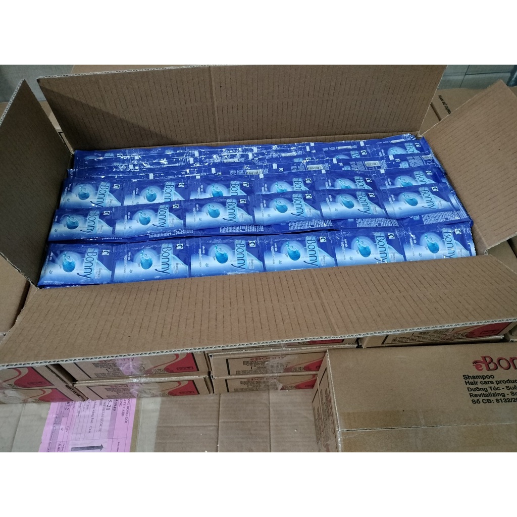 Thùng dầu gội gói hương nước hoa BONNY, dầu gội dây cho nhà nghỉ, khách sạn, hộ gia đình giá rẻ, thùng 720 gói