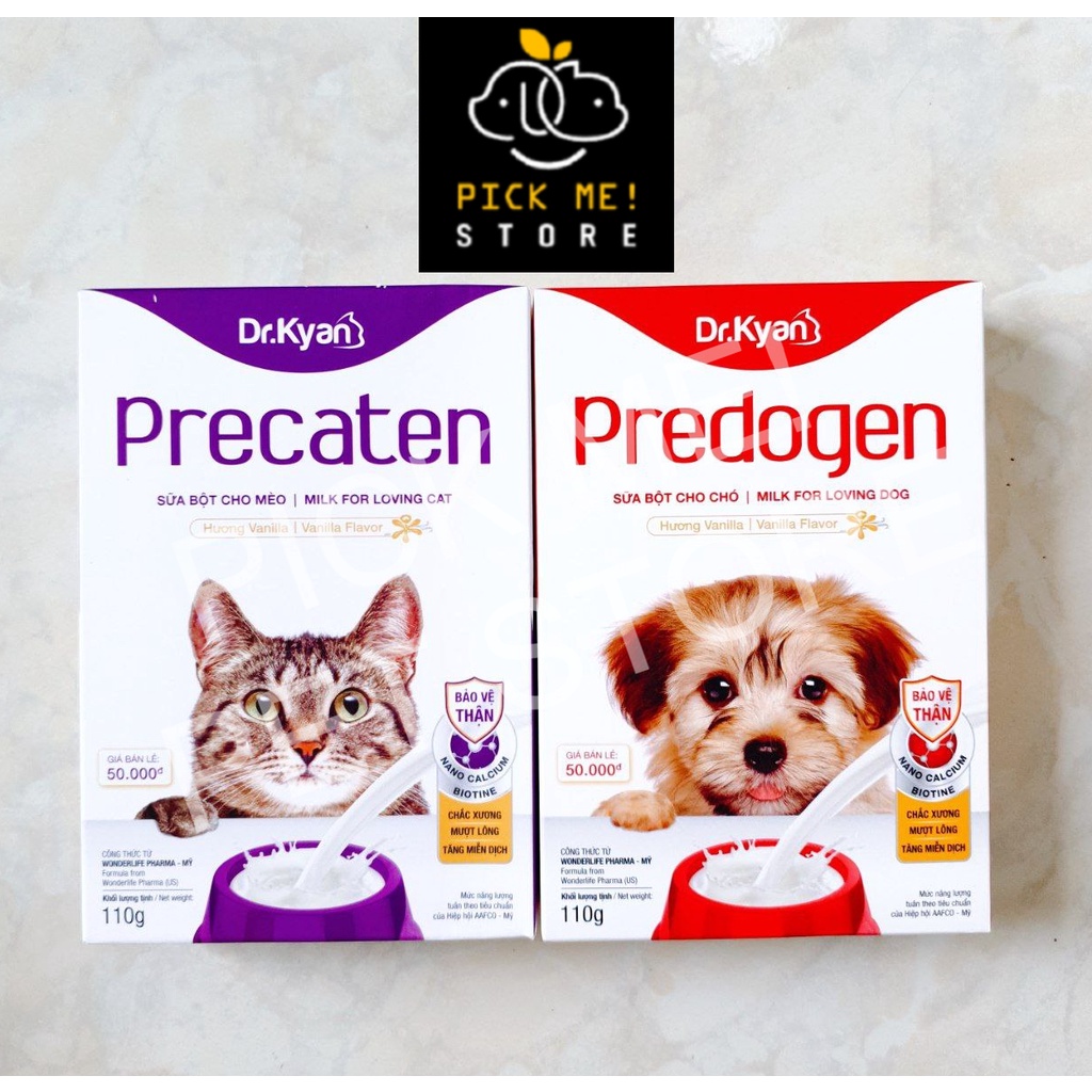 [ Hộp 110g ] Sữa Bột Cao Cấp Dr.Kyan Predogen | Precaten Cho CHÓ MÈO ĐANG MANG THAI &amp; CHÓ MÈO CON