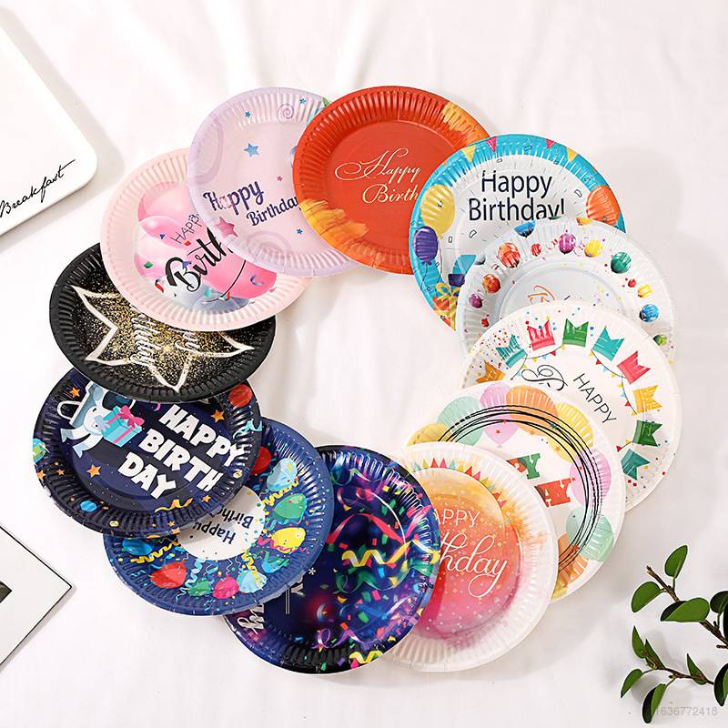 Set 10 Dĩa Giấy 7inch Dùng Một Lần Cho Tiệc Sinh Nhật/Cắm Trại