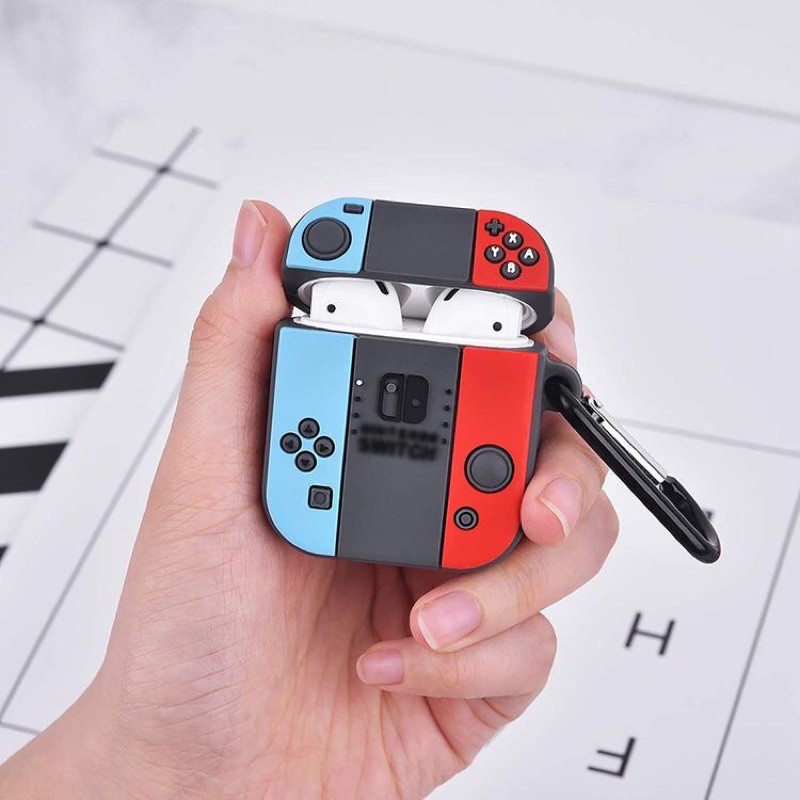 VỎ BAO ĐỰNG AIRPODS 1/2/PRO HÌNH NINTENDO SWITCH KÈM MÓC | Tattyhouse |