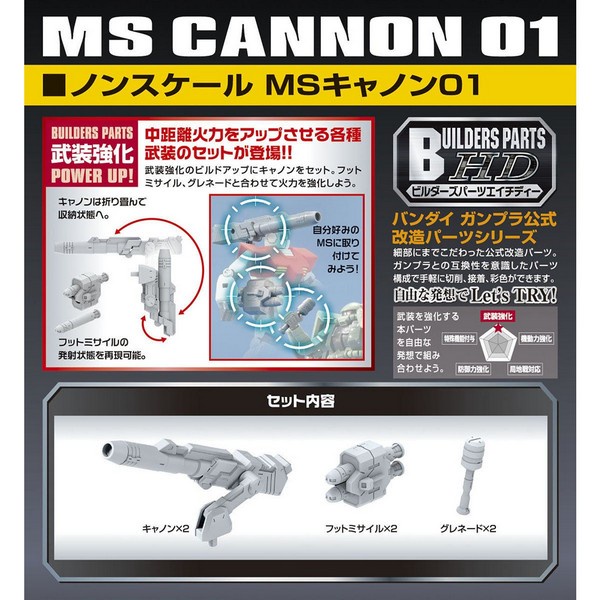 Phụ kiện BUILDERS PARTS HD MS CANNON 01 Bandai