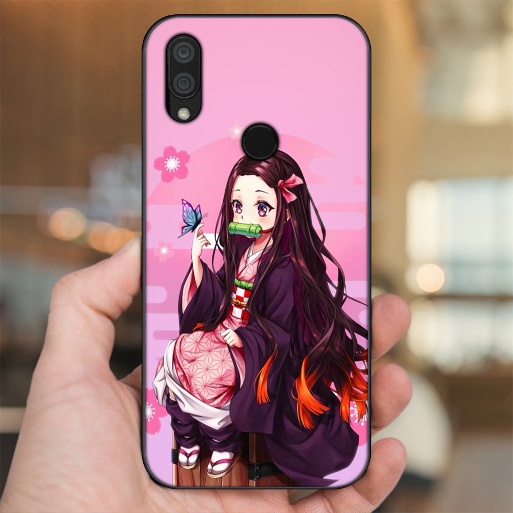 Ốp lưng Xiaomi Redmi 7 viền đen in hình Nezuko Kimetsu no Yaiba