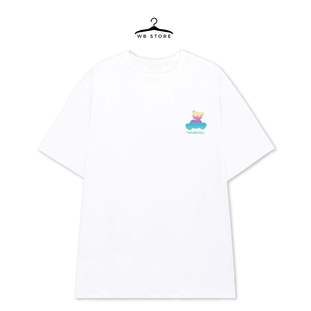 Áo thun Unisex WB Bear Áo phông nam nữ tay lỡ form rộng oversize trắng đen | BigBuy360 - bigbuy360.vn