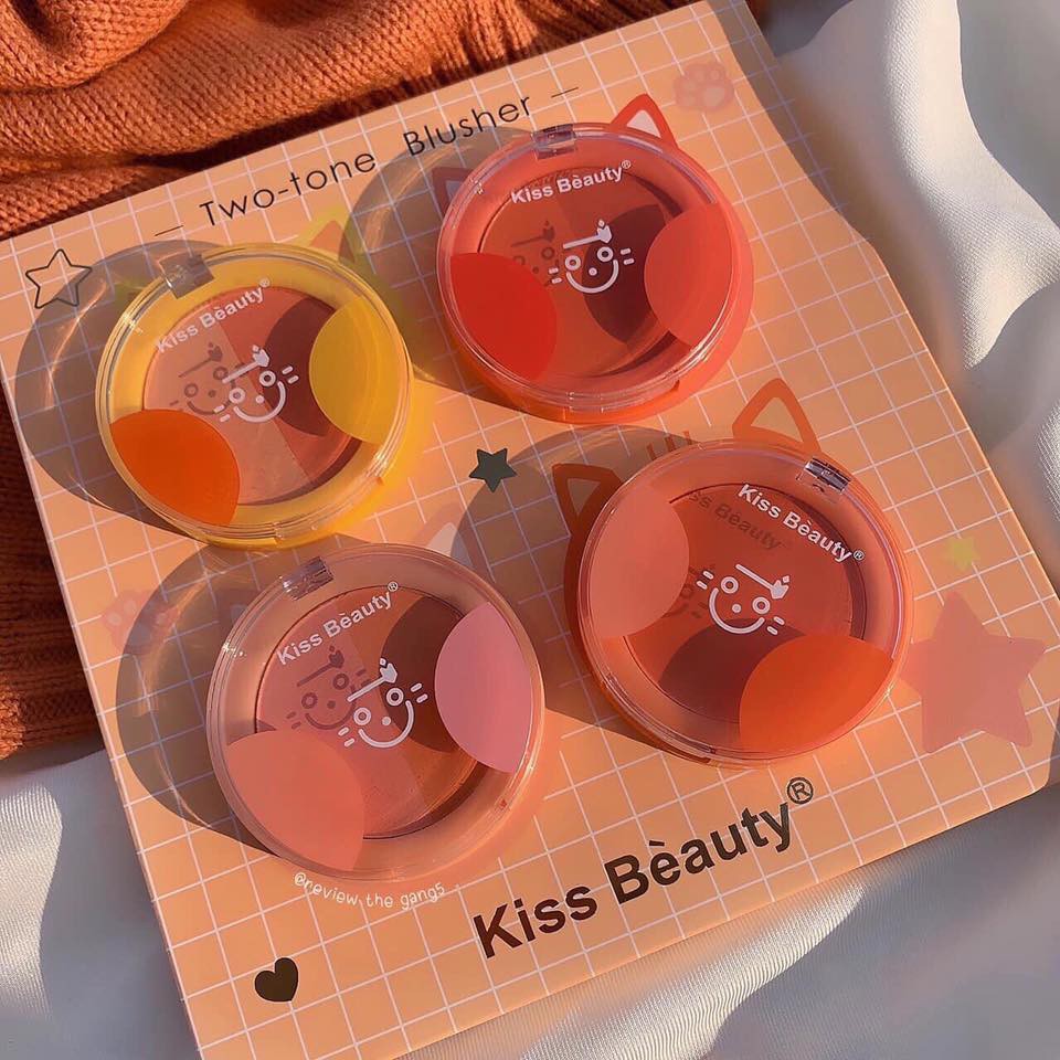 Phấn má hồng Kiss Beauty Two-Tone Blusher, tone màu siêu xinh, cực tiện lợi