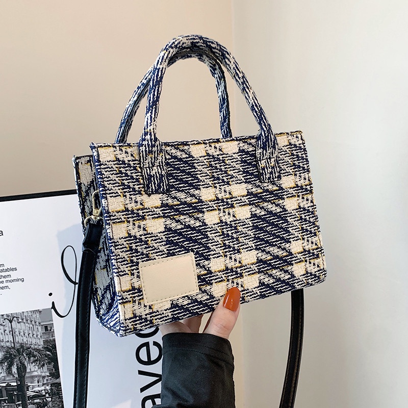 Túi Xách JASMIN NOIR Vải Canvas Dáng Vuông Nhỏ Thiết Kế Đơn Giản Cho Nữ