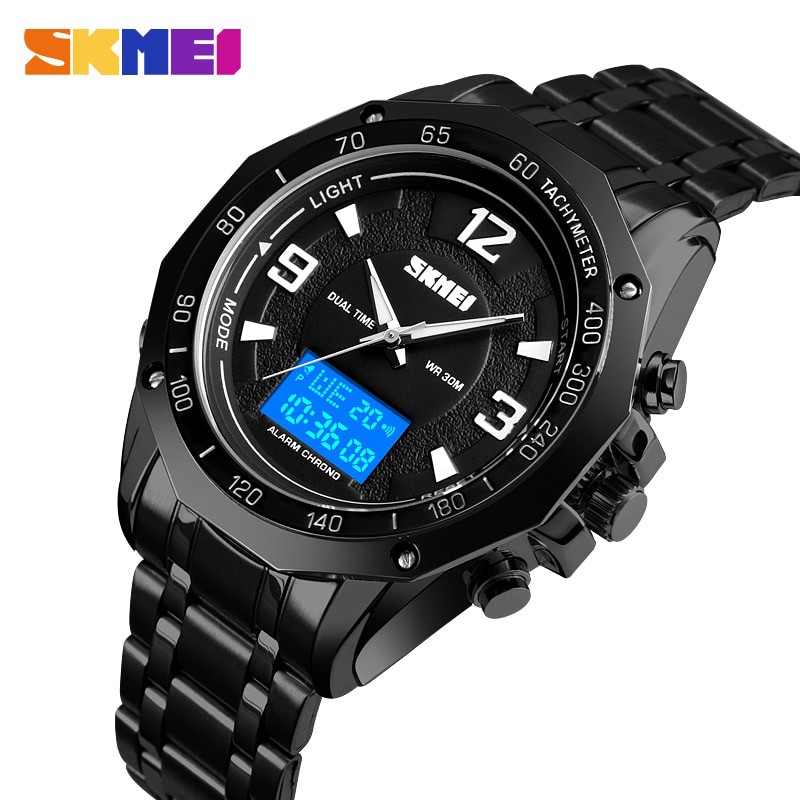Đồng hồ điện tử Skmei 1504 chống thấm nước có chức năng bấm giờ đôi cho nam