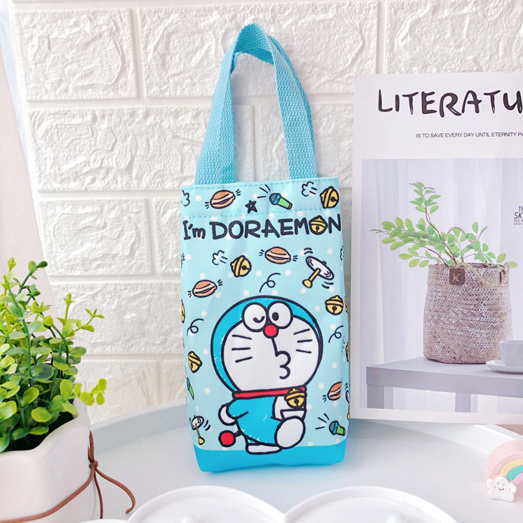 Túi vải canvas đựng bình nước họa tiết hoạt hình Nhật Bản xinh xắn