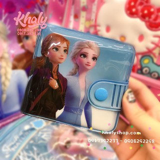 BÓP VÍ TIỀN NGANG 2 MẶT HÌNH CÔNG CHÚA ANNA ELSA (FROZEN) MÀU XANH CHO BÉ GÁI (THÁI LAN) - 105NFZ91747 - (10x1x9cm)
