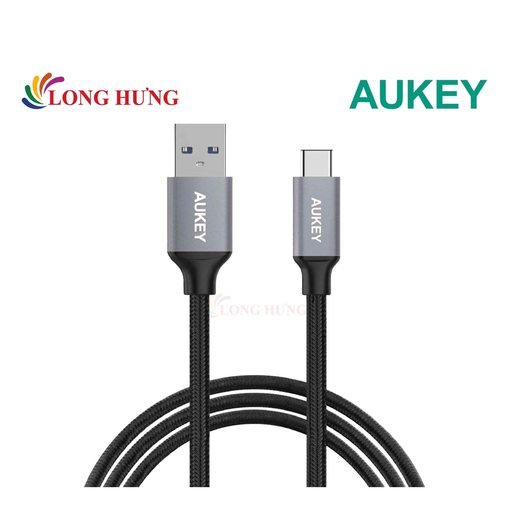 Cáp USB Type-C Aukey 1m CB-CD2 - Hàng chính hãng - Cổng Type-C tiện lợi Độ dài 1m Dòng điện ổn định